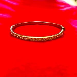 Givenchy Crystal Accents Silver Hinge Bangle Bracelet